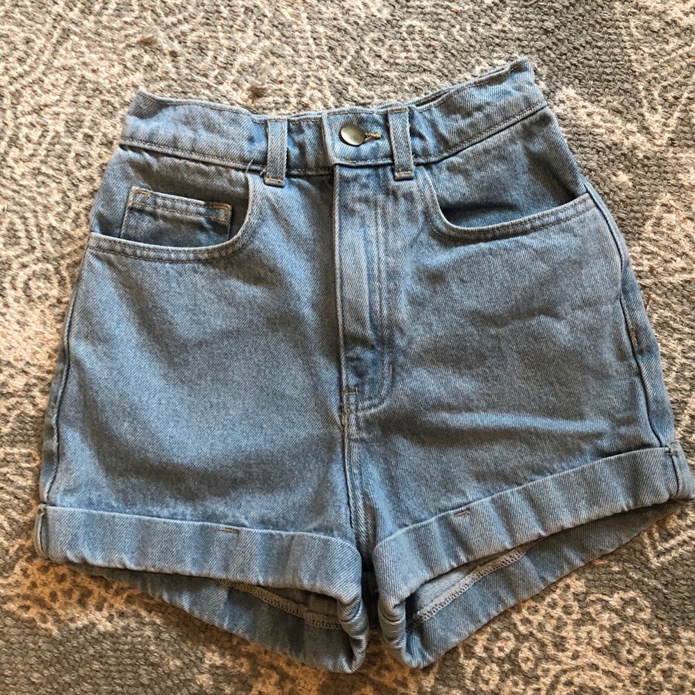 American Apparel High Waisted Jean Shorts
